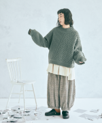 コットンウールグレンチェック　バルーンパンツ